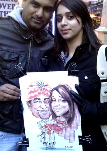 asian wedding caricaturists